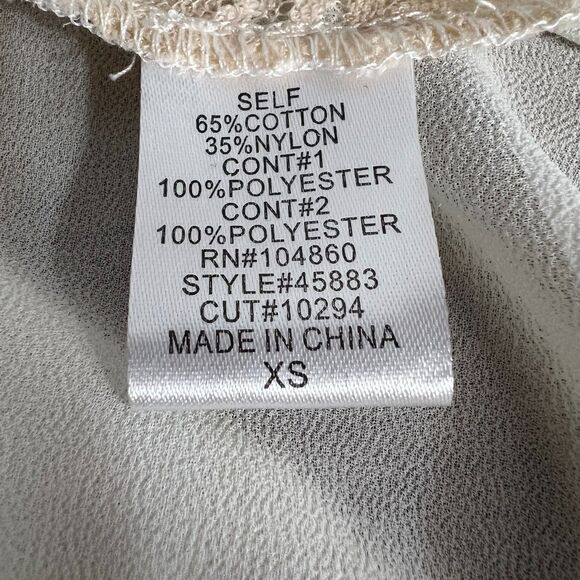 Nordstrom Chloe K Lace Sheer Tank Top Womens XS Ivory Blush Pink Camisole Shell - Picture 5 of 7